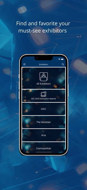 ces 2024 mobile app - find and favorite your must-see exhibitor
