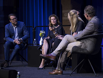 Prince Constantijn, StartupDelta, Corinne Vigreux, TomTom, Sarah Lucas, Mosa Meat and Sjaak Deckers, GTX Medical present the Tech for Good Fireside Chat at CES Unveiled Amsterdam